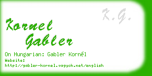 kornel gabler business card